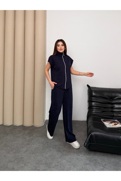 TunaBlogg Modal Fabric Stone Detailed Double Suit Set