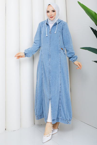 Pamuk Butik Γυναικεία φούστα με φερμουάρ και τζιν καπέλο