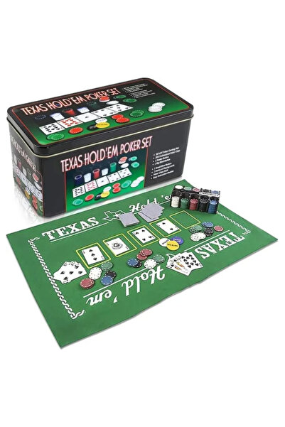OEM Σετ Πόκερ Τέξας Χόλντεμ: 200 μάρκες, 2 τράπουλες, χαλάκι, μεταλλική βαλίτσα