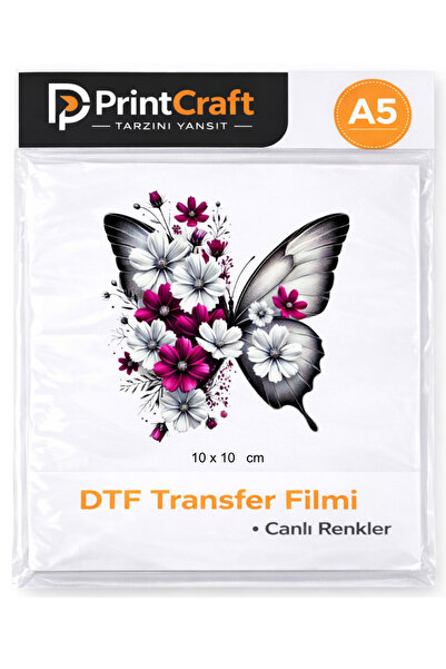 Palo Santo 10x10 cm Gümüş Renkli Kelebek Modeli Ütü ile Yapışan DTF Transfer ...