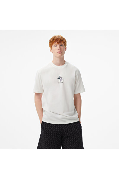 Armani Exchange Erkek Beyaz Bisiklet Yaka T-Shirt