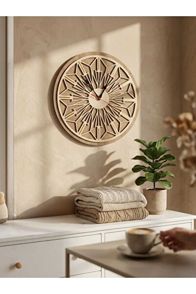 AyBu Prolaser & Design Çift Katman MDF Gold Pleksi Detaylı Modern Duvar Saati...