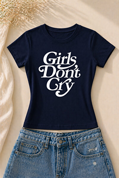 EVIus Γυναικείο μπλουζάκι για κορίτσια Don't Cry με στάμπα και κοντό μανίκι L...