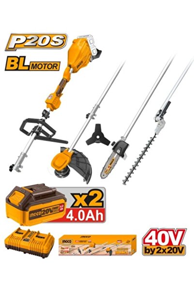 Ingco 40 V Πολυλειτουργικό Χορτοκοπτικό χωρίς ψήκτρες