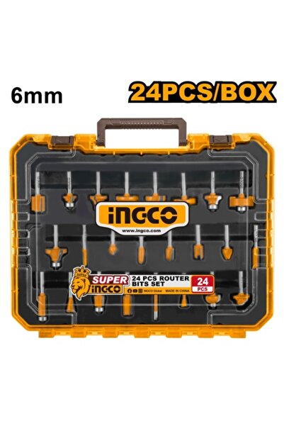 Ingco Αξεσουάρ Φρέζας 6 χιλιοστά Βιομηχανικό Σετ 24 τεμαχίων AKRT 24062