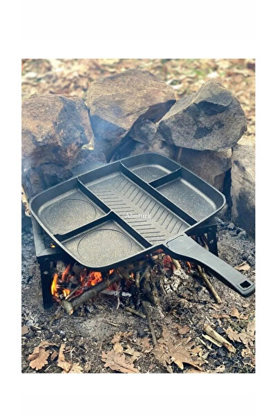abnturk 5 Bölmeli Granit Tava 38x32cm Boyutunda Yanmaz Yapışmaz Tek Seferde 5...