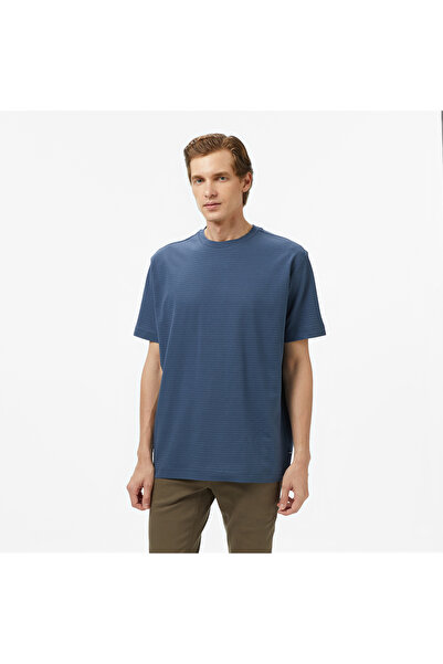 Nautica Erkek Mavi Regular Fit Çizgili T-Shirt
