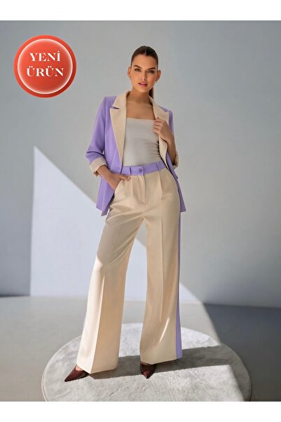 ossons Μπλέιζερ με διακοσμητικά στοιχεία σε αντίθεση χρωμάτων, Παντελόνι Pala...