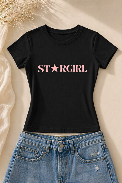 EVIus Γυναικείο μπλουζάκι Star Girl με στάμπα Lycra με κοντό μανίκι και στενή...