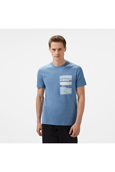 BOSS Logo Erkek Mavi T-Shirt