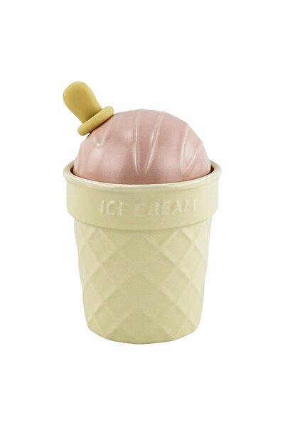 OEM Κεραμική κούπα με ροζ καπάκι και κουτάλι  "Icecreamy "