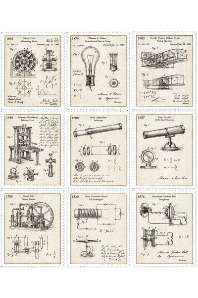 YEAP OFFICE Science & Invention Formulas Sticker Set A5 – Science & Invention...