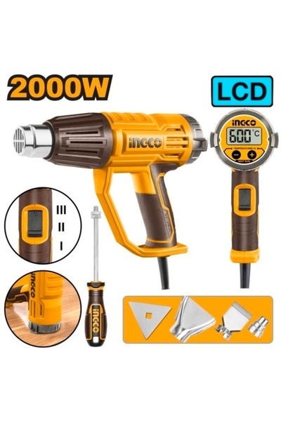 Ingco Πιστόλι θερμού αέρα 2000 W με ψηφιακή οθόνη HG 200058