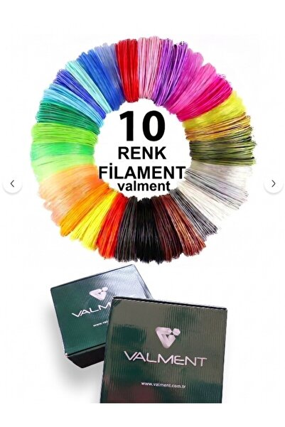 tekmation PLA 10 Renk x 5 Metre = 50 Mt 3 Boyutlu Kalem Plastiği Filamenti