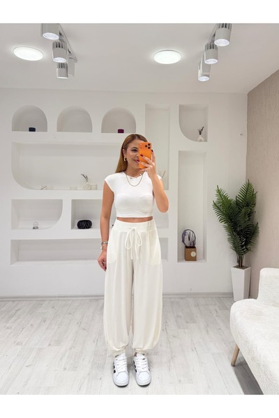 İrka Moda Buzzy Kemerli Şalvar Pantolon