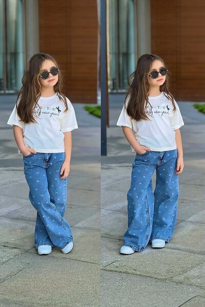 Minigimin Cicileri Miniğimin Cicileri We Wish You Σετ Παντελόνι Τζιν με Στάμπ...