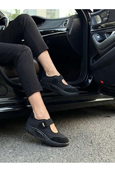 Nesil Shoes Conf 112 Μαύρα Ανατομικά Γυναικεία Sneakers με Velcro