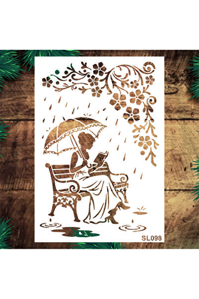 STENCİLTASARIM Stencil Tasarım SL098 - Dekoratif Duvar, Eşya, Fayans,kumaş Bo...