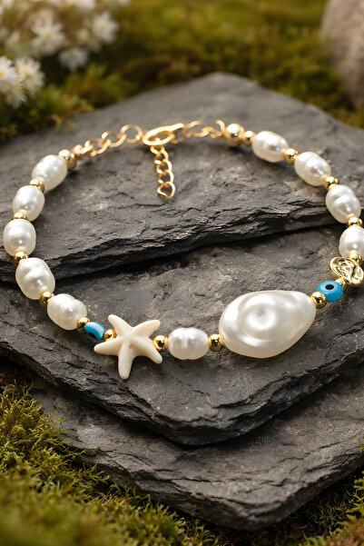 NBS Beautiful Naturel Stones سوار نسائي مرصع باللؤلؤ والنجوم من يارد نازار