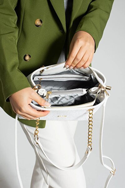 Just Polo Women's White Hand and Shoulder Bag