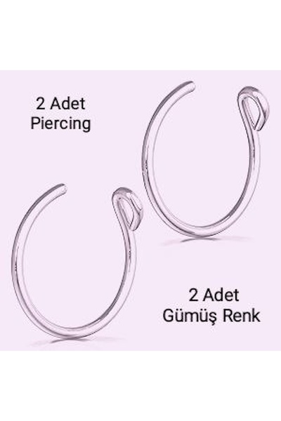 Heppii 2 Adet 316 L Cerrahi Çelik Piercing Minimal Sıkıştırmalı Nostril Pierc...