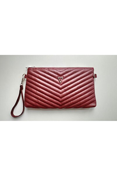 NorthAK Geantă de mână și de umăr tip portofoliu / Geantă clutch bordeaux din...