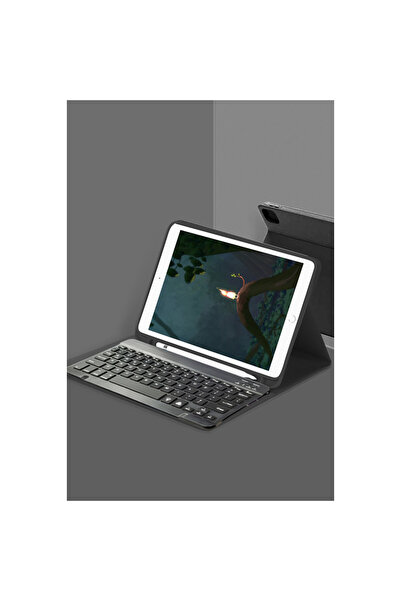Genel Markalar IPad Pro 12.9 (2024) Uyumlu KC01 Smart Klavyeli Tablet Kılıfı ...