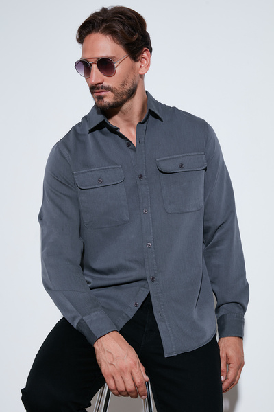 Buratti Pamuklu Çift Cepli Regular Fit Gömlek Erkek GÖMLEK CF25W128858