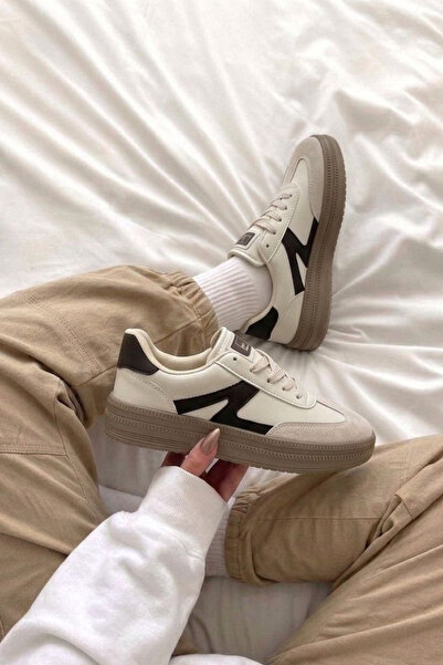 Nubbock Γυναικεία Κρεμ Μαύρα Καθημερινά Κλασικά Αθλητικά Παπούτσια NK4156