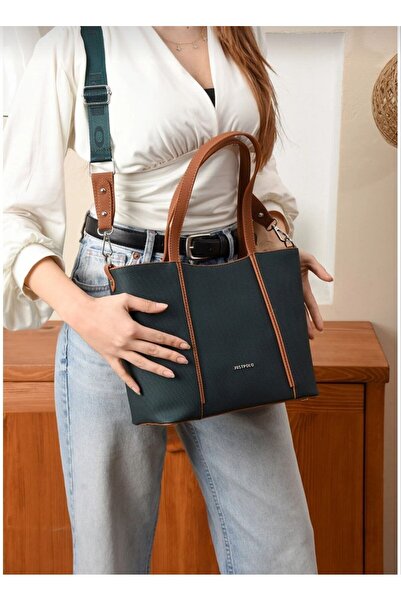 Just Polo Women's Large Size Multi-Section Shoulder Bag