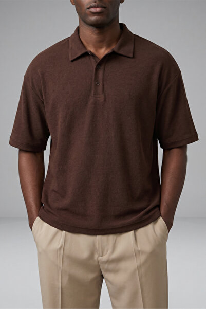 KHAYN Men's Comfort Fit Polo Collar Buttoned Cotton T-Shirt K8031Pt