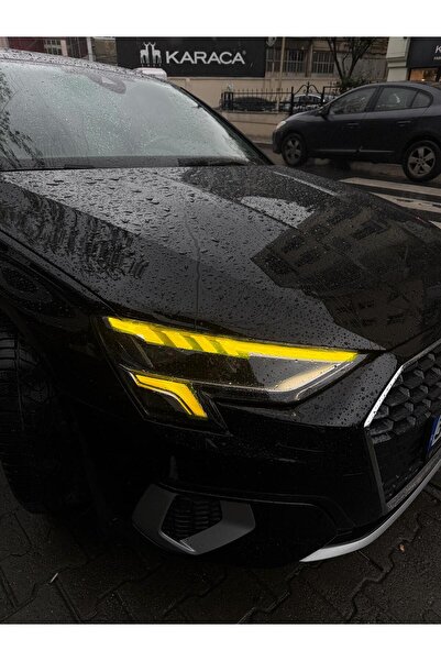 Audi A3 8Y 2020-2024 Far Sticker Set Koyu Sarı
