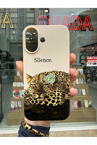 OVADA Iphone 16 PLUS Uyumlu Leopar Desenli Silikon Telefon Kılıfı