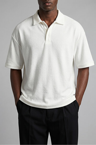 KHAYN Men's Comfort Fit Polo Collar Buttoned Cotton T-Shirt K8031Pt