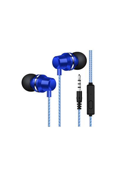 Midcom C-902 Mikrofonlu Kulak İçi Kulaklık Mavi 3.5 Mm.