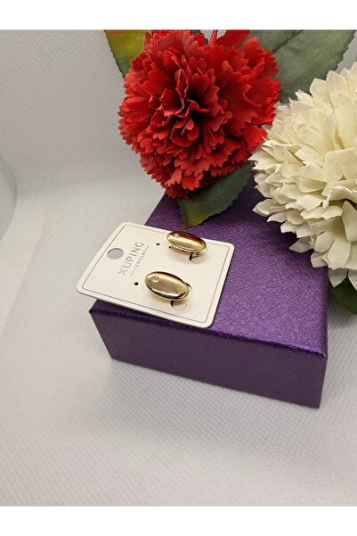 XUPING JEWELRY Jeweler's Series Zircon Point Stone Button Model Steel Earrings