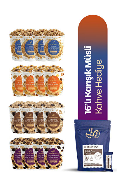 Herbamina 16'lı Karışık Granola ve Müsli - Kahve Hediyeli