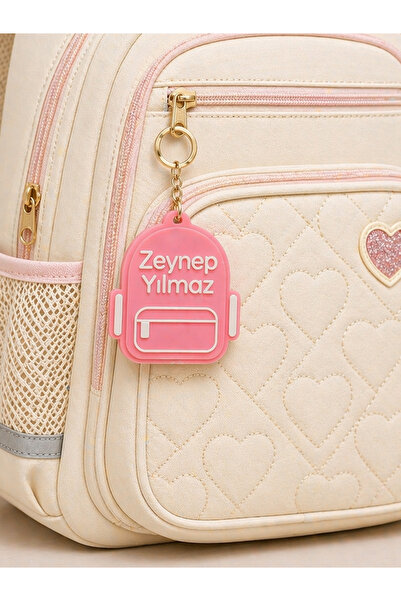 Polen Online Kız Çanta İsimlik & Charm - İsminize Özel (Pembe)