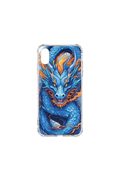 bestcase Husa Αντικραδασμική 1.5MM, συμβατή με Apple iPhone XR, Μπλε Δράκος, ...