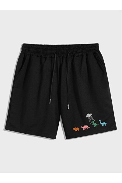 CLASSY.MODA Unisex γραφικά τυπωμένα μαύρα σορτς Streetwear Άνετη εφαρμογή