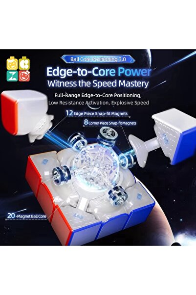 Moyu Super WeiLong V2 3x3 Manyetik Rubik Küp - 20M Ball Core + UV Kaplama + Maglev