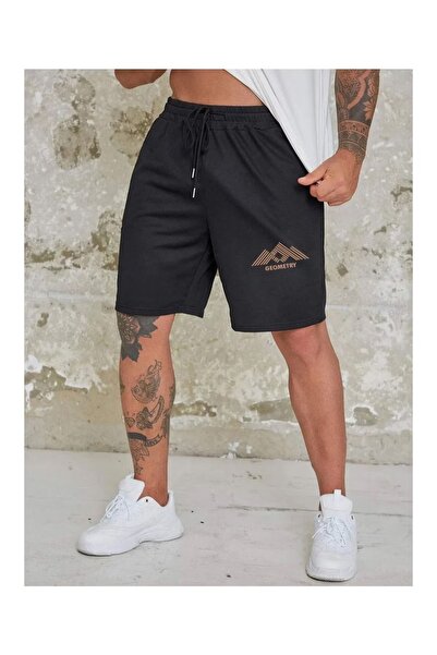 CLASSY.MODA Unisex γραφικά τυπωμένα μαύρα σορτς Streetwear Άνετη εφαρμογή