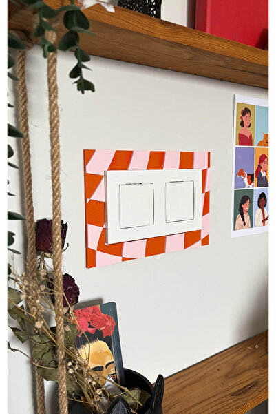 To Design Lab Checkerboard patterned 2-piece decorative socket or switch orna...