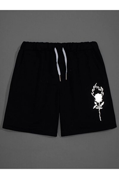 CLASSY.MODA Unisex γραφικά τυπωμένα μαύρα σορτς Streetwear Άνετη εφαρμογή