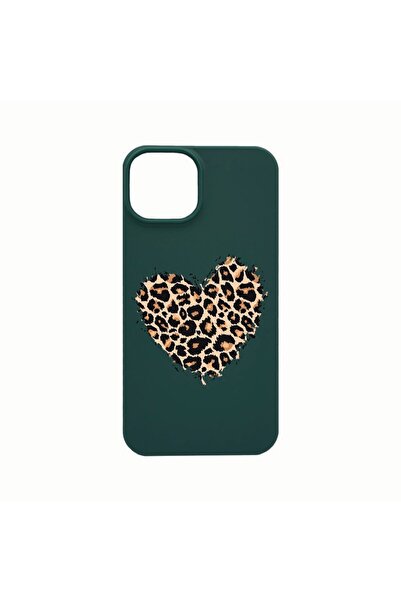 bestcase Θήκη Σιλικόνης, Συμβατή με Apple iPhone 14 Plus, Καρδιά Λεοπάρ, Ανθε...