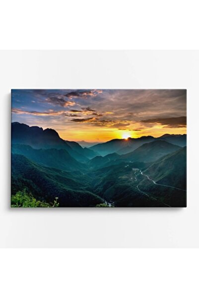 OEM Tablou pe pânză premium WOWCanvas, Peisaj montan captivant, 90 x 60 cm
