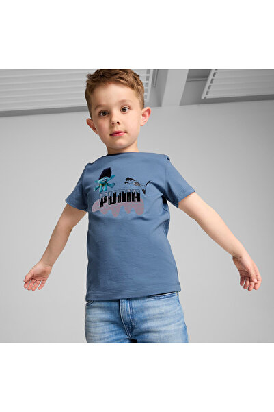 Puma Patterned Blue Boy's T-Shirt 62737624-Puma X Trolls Tee
