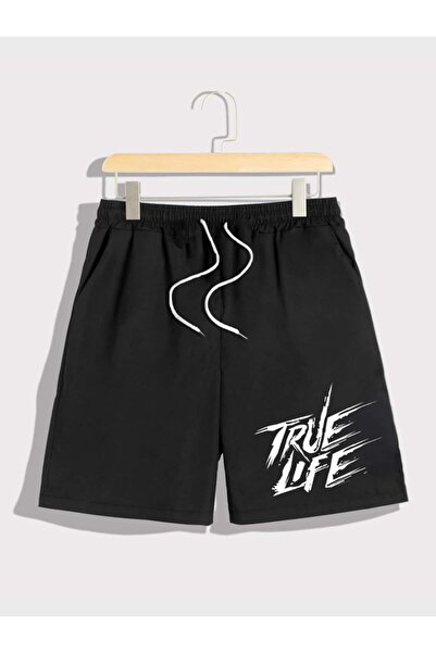 CLASSY.MODA Unisex γραφικά τυπωμένα μαύρα σορτς Streetwear Άνετη εφαρμογή