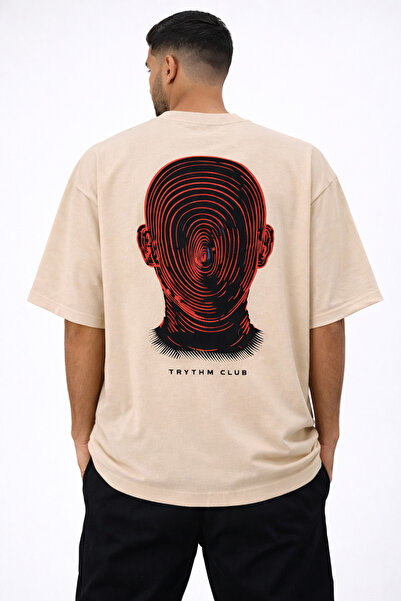 Nulivez Unisex Oversize T-Shirt with Back Print Red Graphic Pattern Streetwea...