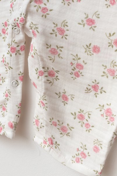 tinibud Gots Certified Organic Fabric 100% Cotton Muslin Baby Girl Romper 3-6-9-12 Months Breathable Natural